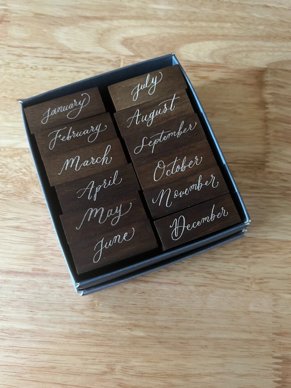 La Dolce Vita Set of 12 Wood Mounted Rubber Stamps - Months